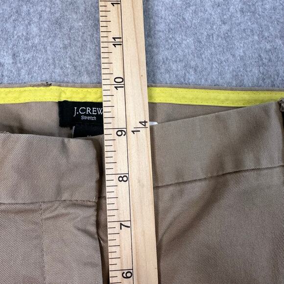 J.Crew Stretch City Fit Pants WMNS 10 Tan Mid Rise Wide Leg Trouser Cotton Blend - Picture 6 of 8
